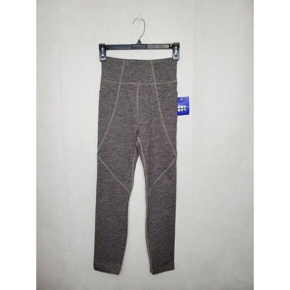 Joy Lab Space Dye 7/8 Workout Athletic Leggings Tights in Disco Brown - Picture 2 of 7